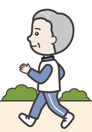 ウォーキングをする男性