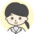あいちゃんのイラスト。髪を後ろでひとつ結びにした白衣を着ている女性。