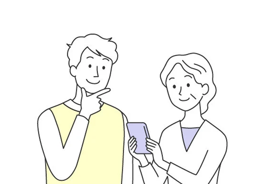 説明を受ける家族