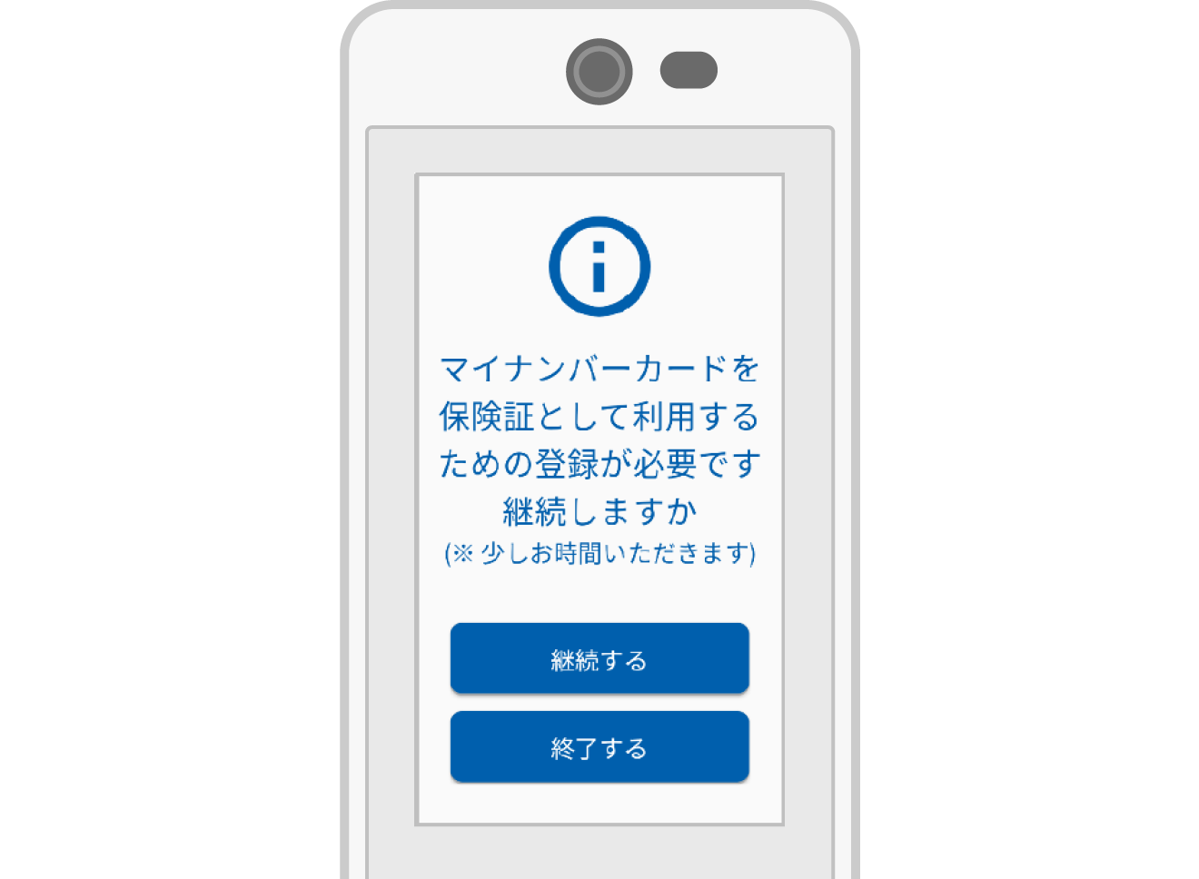 マイナンバーを保険証として登録する画面